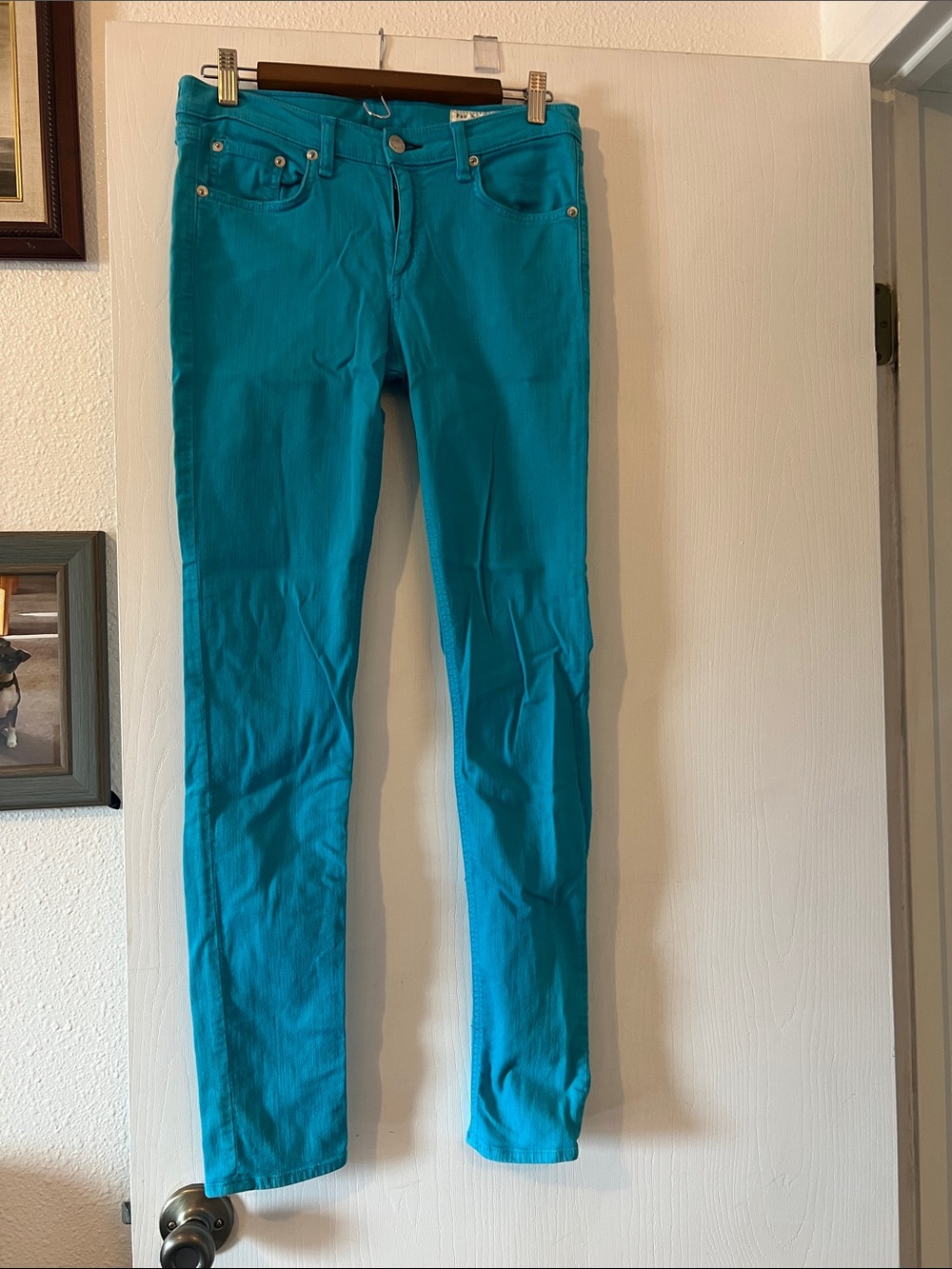 Rag & Bine’s, Slim Fit Teal Women's Jeans.  Length 30 plus